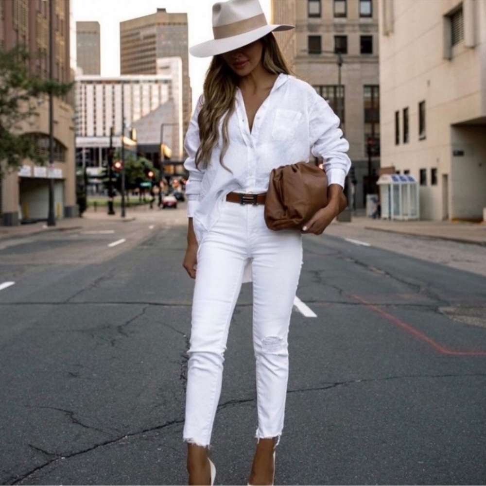 Rag & Bone Capri Blanc Fray hem white 24